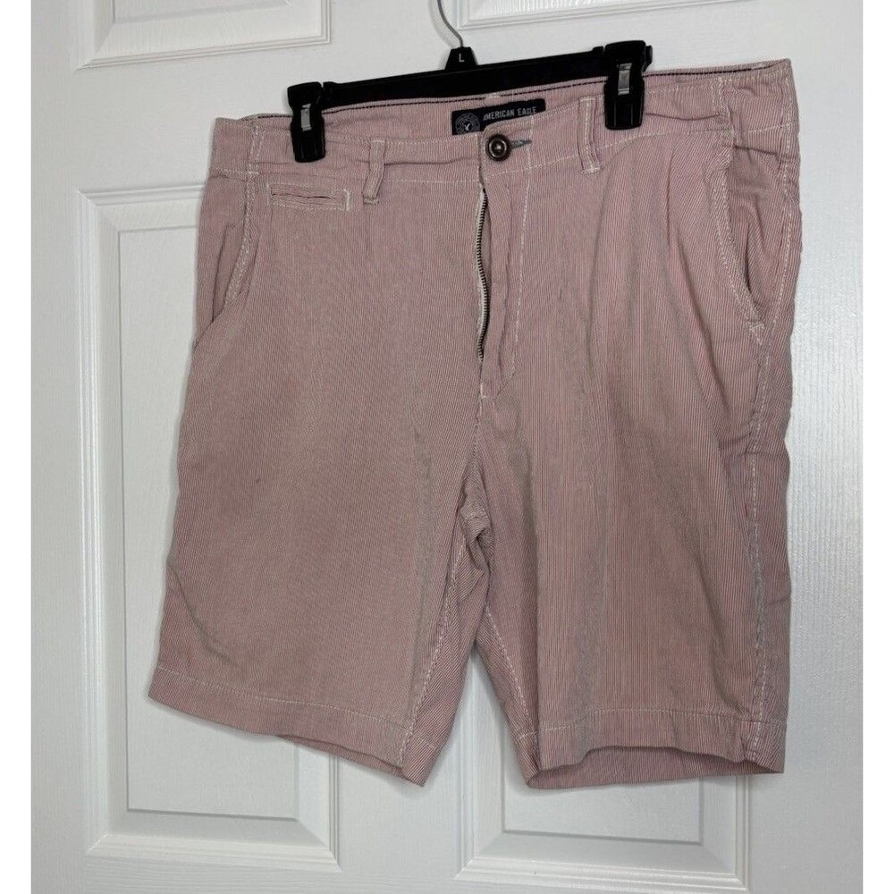 VTG Y2K Size 36 American Eagle Outfitters Red White Striped Shorts Men’s Classic - Picture 2 of 8